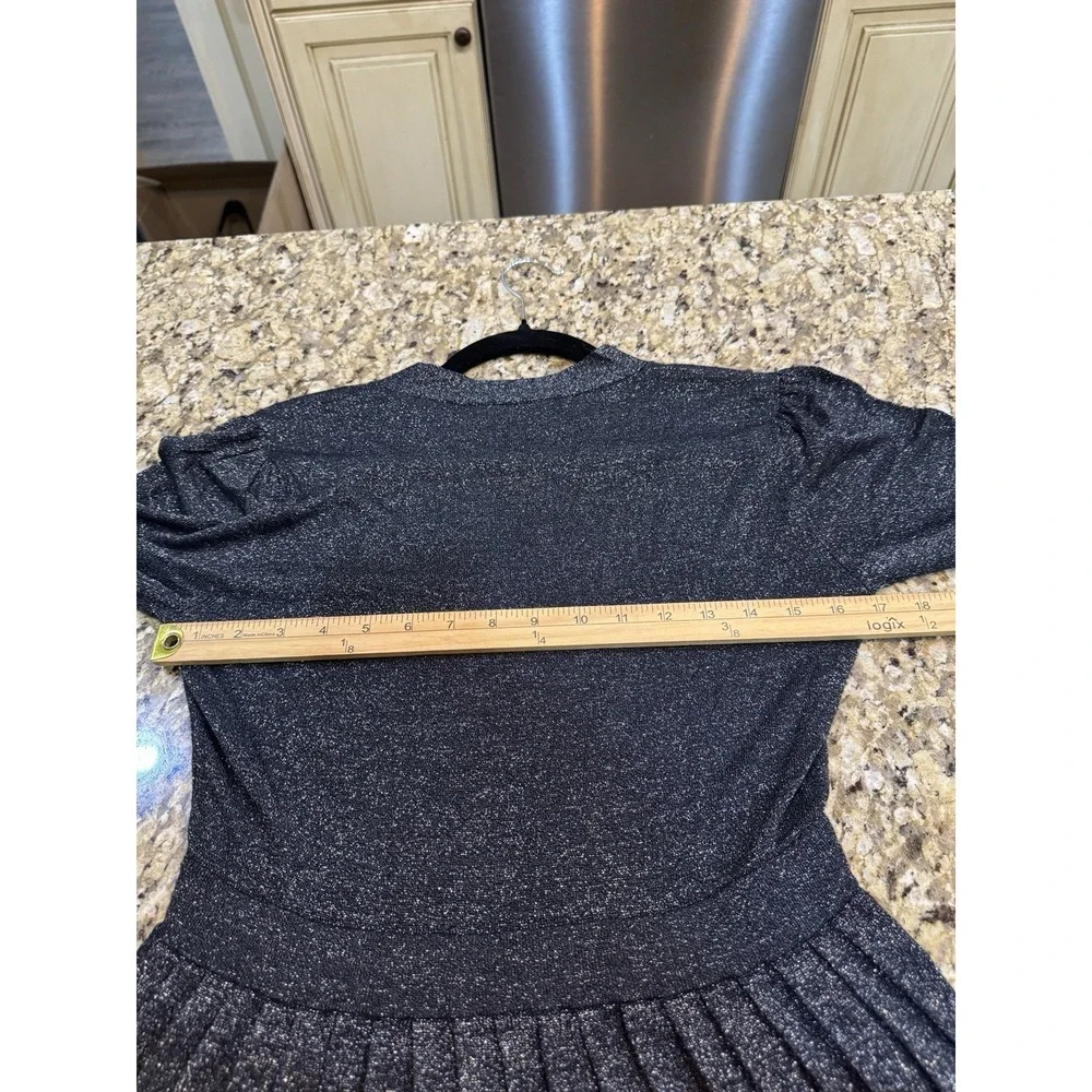 Kate Spade Metallic Wrap Sweater Dress Size Small Holiday Pleated Stretch